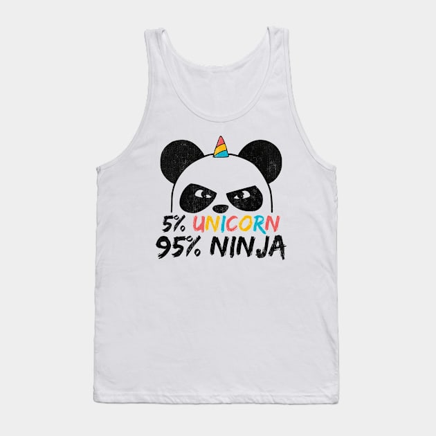 5% Unicorn 95% Ninja birthday gift Tank Top by Adamita